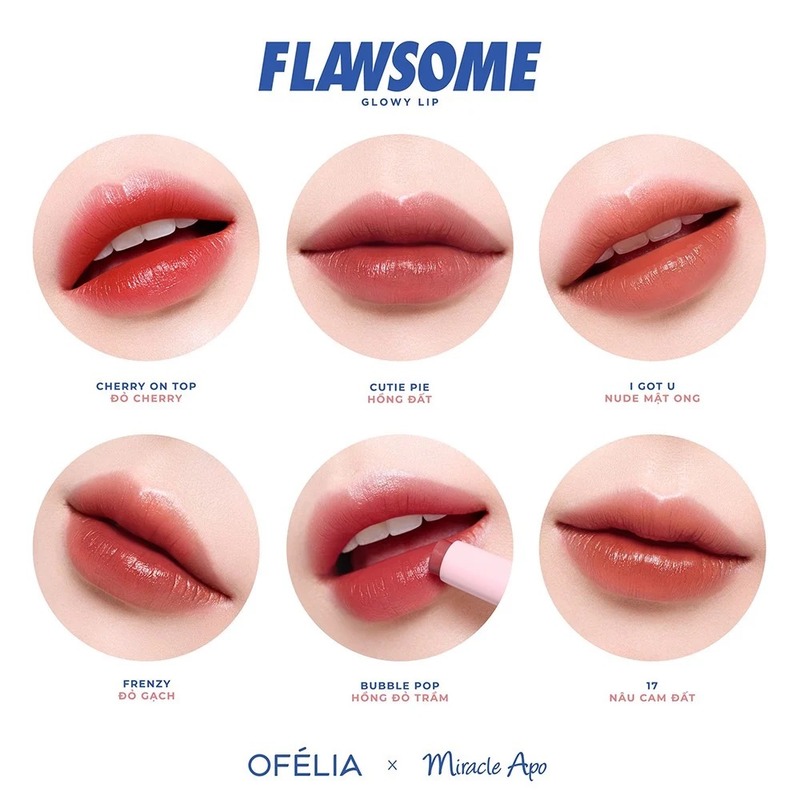 Son Môi Miracle Apo x Ofélia Flawsome Glowy Lip 2g
