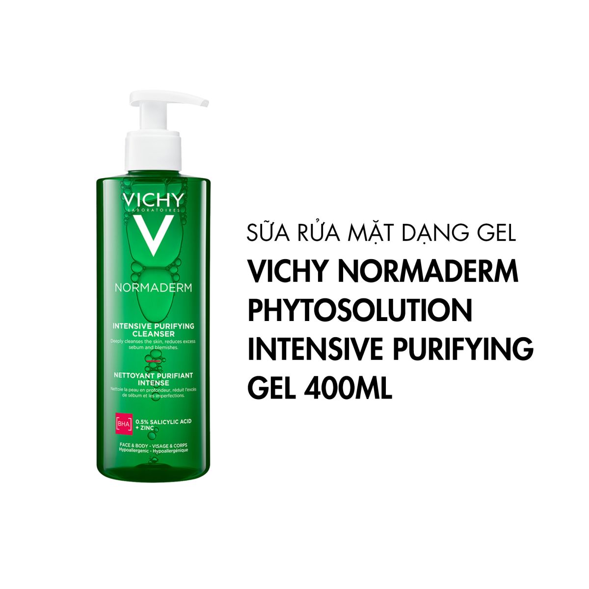 Gel Rửa Mặt Vichy Normaderm Phytosolution Làm Sạch Sâu Và Giảm Bã Nhờn 400ml