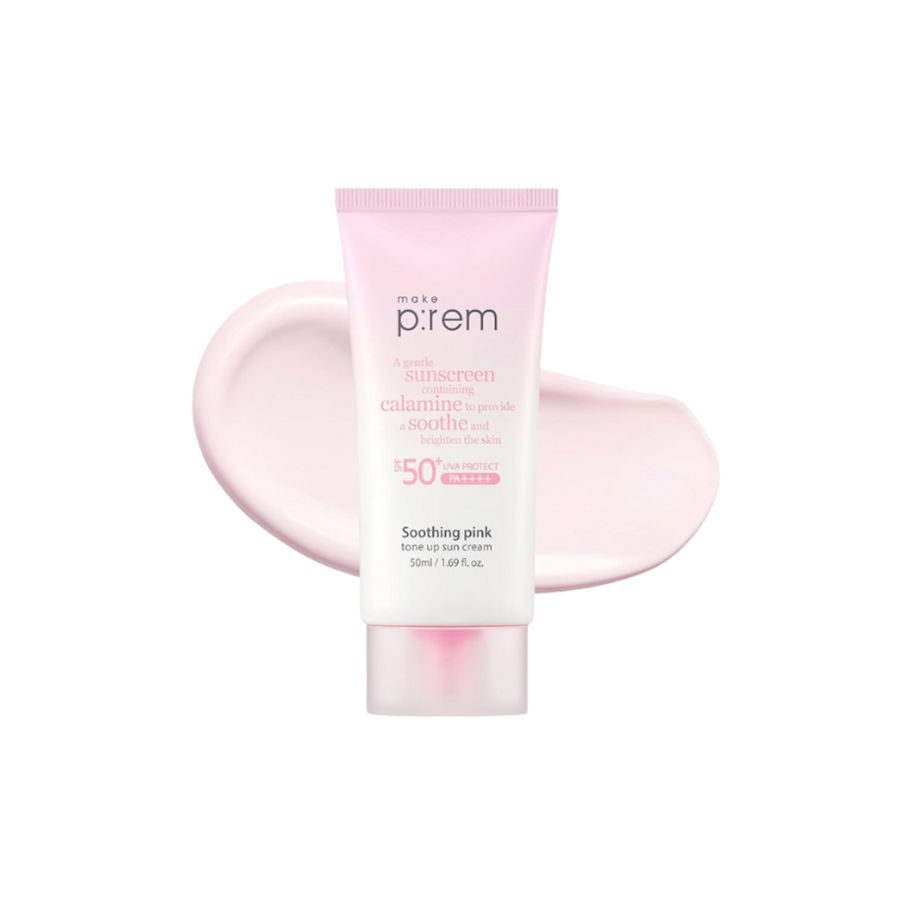 Kem Chống Nắng Make P:rem Soothing Pink Tone Up Sun Cream SPF50+ PA++++ Chống Nắng Vật Lý Nâng Tông 50ml