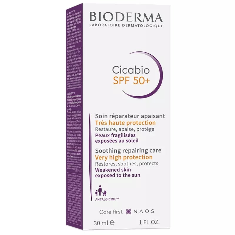 Kem Dưỡng Bioderma Cicabio SPF50+ Soothing Repairing Hỗ Trợ Phục Hồi, Ngừa Thâm 30ml