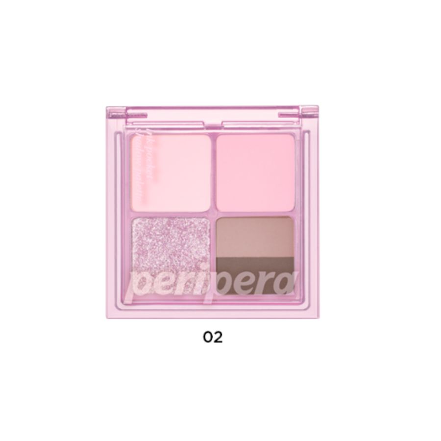 Phấn Mắt Peripera Ink 4 Ô Pocket Shadow Palette - 02 Cool Summer Vibe