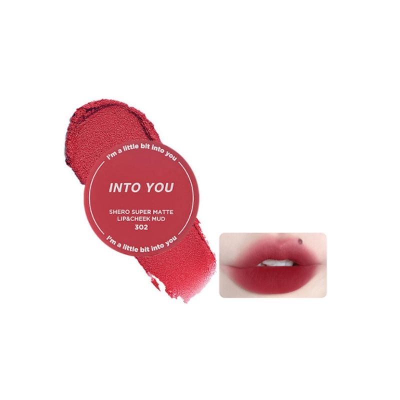 Son Bùn Into You Dạng Hũ Shero Super Matte Lip & Cheek Mud In Red 302