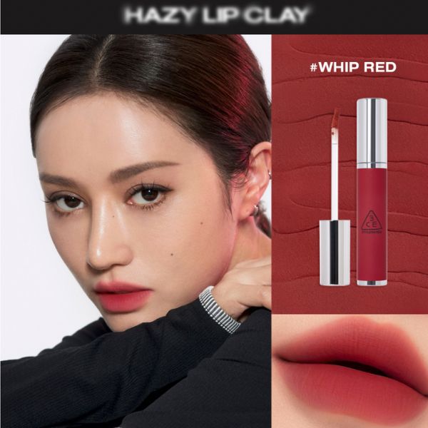 3CE Hazy Lip Clay #Whip Red: Màu Đỏ Hồng Đất