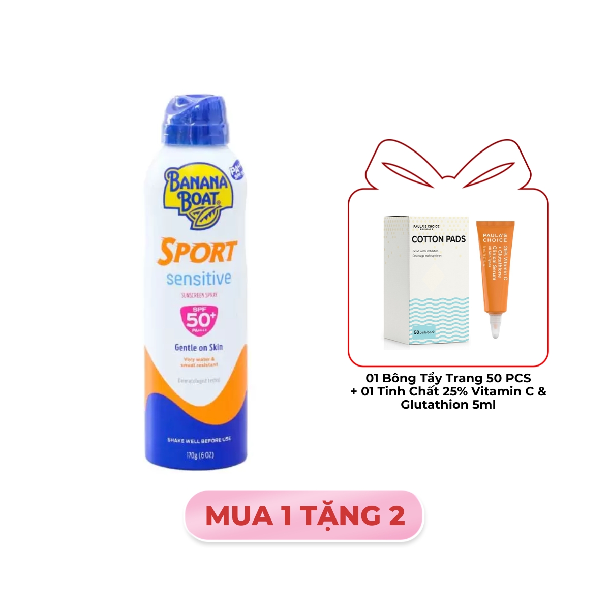 Xịt Chống Nắng Banana Boat Sport Sensitive SPF50 170g