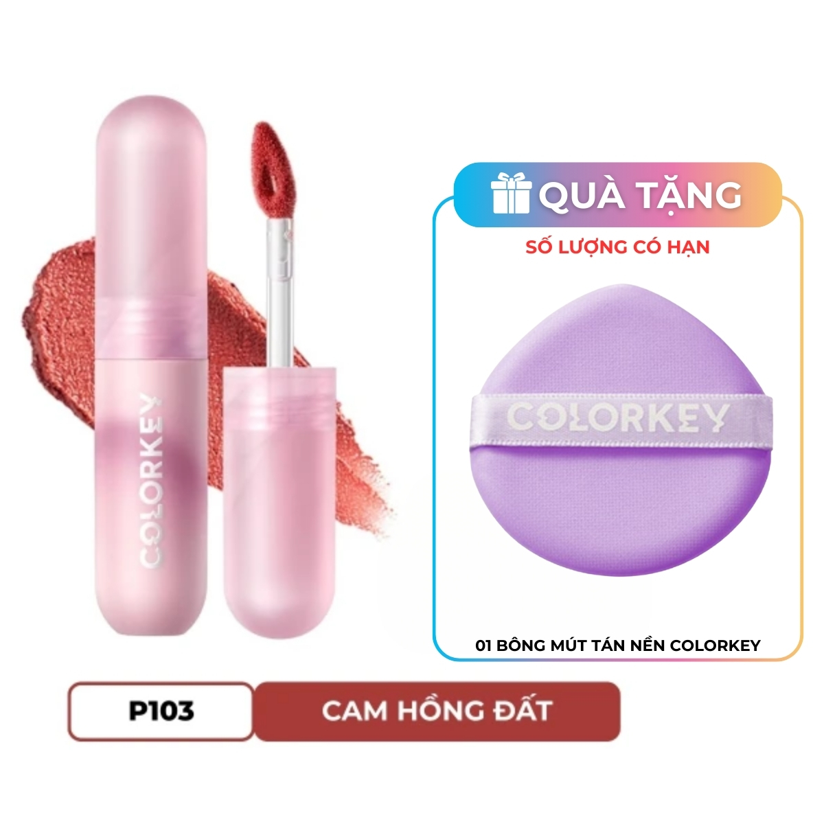 Son Kem Colorkey Mousse Lip Mud Matte #P103 Sunset Pink