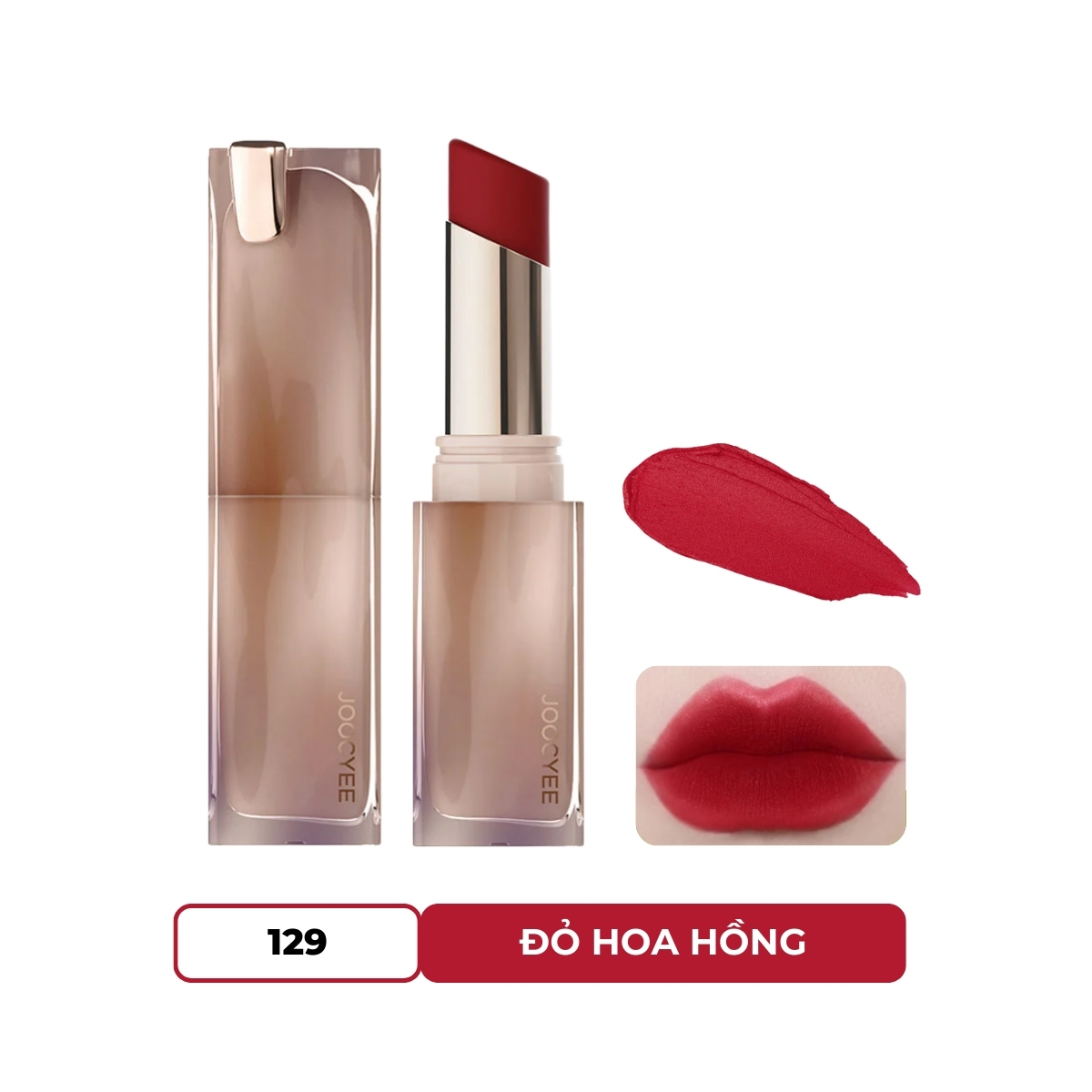 Son Thỏi Joocyee Mịn Lì Muddy Rouge #129 Rose