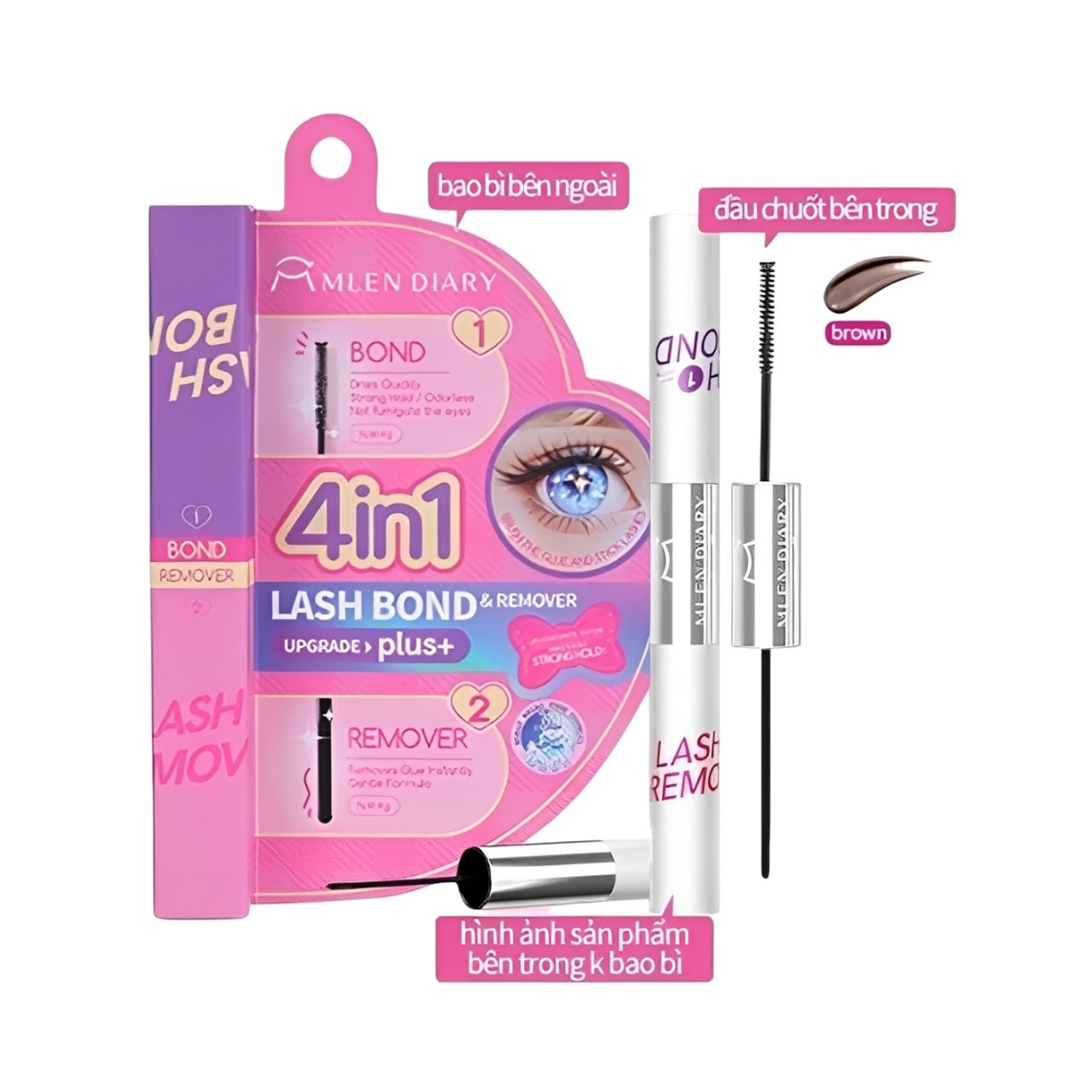 Keo Dán Mi Mlen Diary 2 đầu 4in1 Plus - Màu Nâu