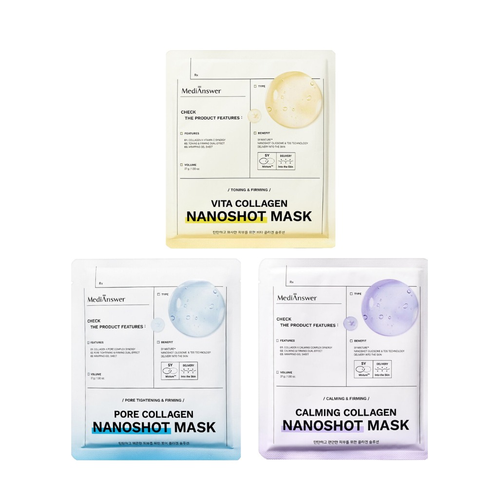 Mặt Nạ MediAnswer Dạng Thạch Pore Collagen NanoShot Mask - Xanh