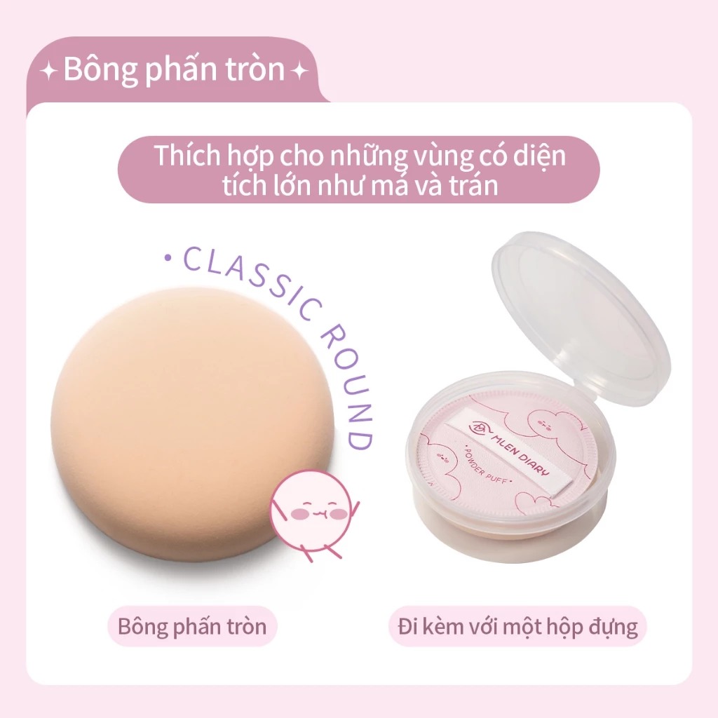 Mút Tán Nền Mlen Diary Hình Tròn (Size To)
