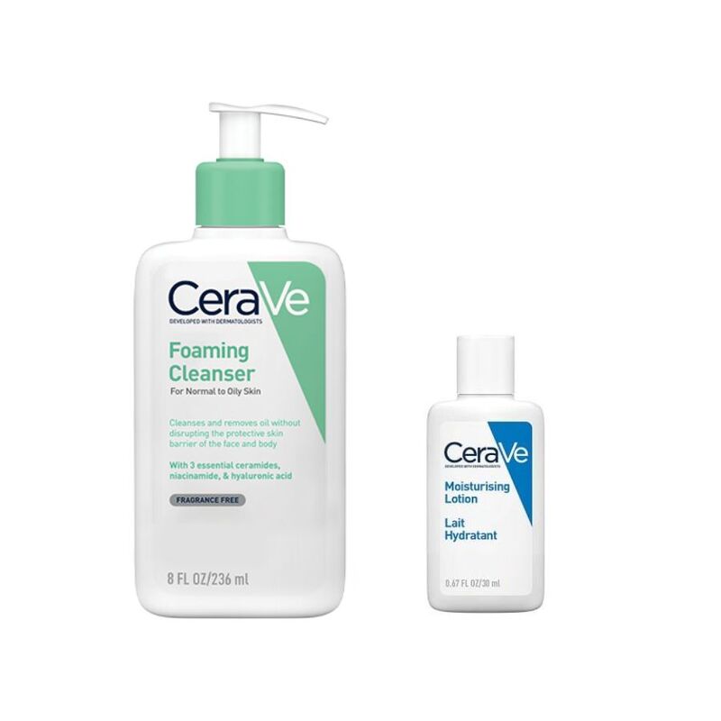 Sữa Rửa Mặt Cerave Foaming Cleanser Cho Da Thường Da Dầu 236ml Tặng Sữa Dưỡng Ẩm Cerave 30ml