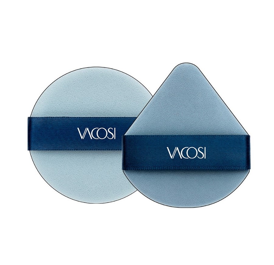 Bông Phấn Cushion 2 Mặt Vacosi - Xanh, Túi 2 cái