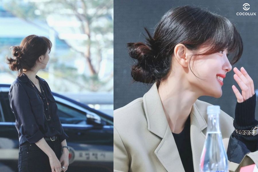 Búi tóc lỏng tự nhiên, nhẹ nhàng mà vẫn cuốn hút