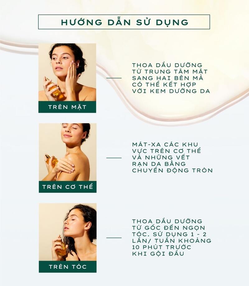Cách dùng dầu dưỡng da dưỡng tóc Nuxe Huile Prodigieuse 30ml