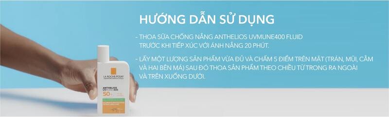 Cách dùng sữa chống nắng La Roche-Posay cho da dầu mụn Anthelios UVMUNE400 Fluid