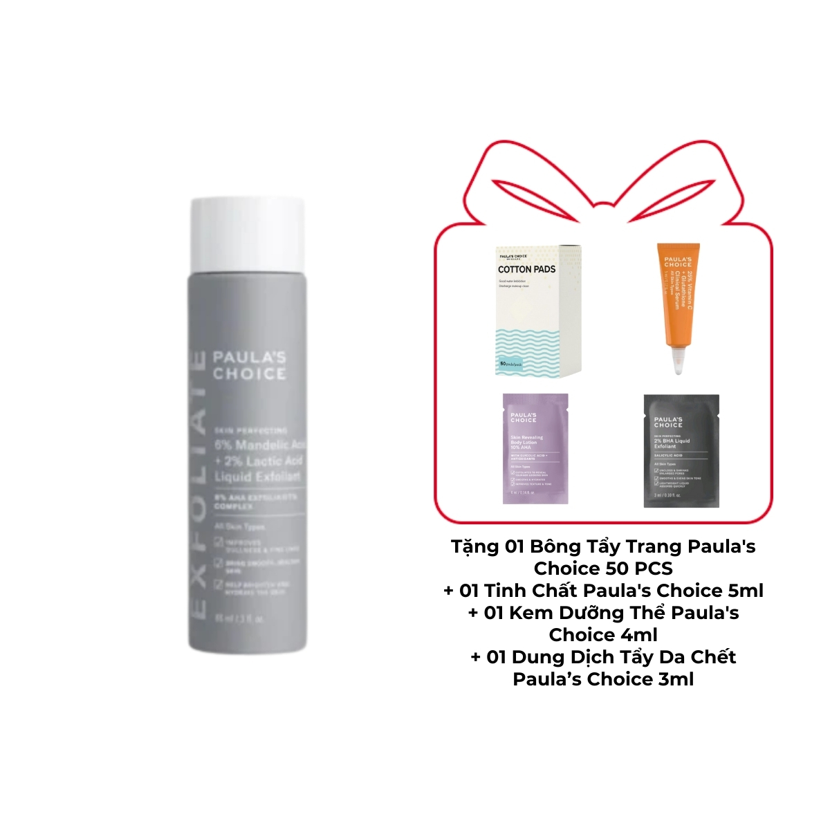 Dung Dịch Tẩy Da Chết Paula's Choice 6% Mandelic Acid + 2% Lactic Acid Dưỡng Ẩm Sáng Da & Làm Mờ Nếp Nhăn 88ml