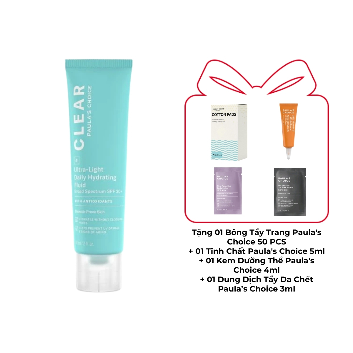Kem Dưỡng Paula's Choice Clear Ultra Light Daily Fluid Chống Nắng Da Mụn 60ml