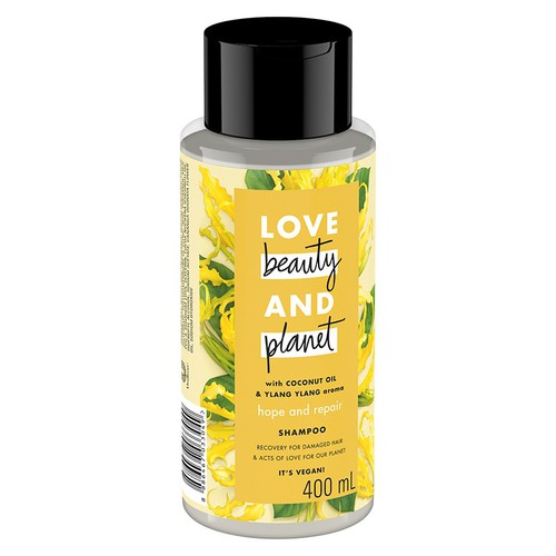 Dầu Gội Love Beauty & Planet Hope And Repair Phục Hồi Tóc Hư Tổn 400ml (Vàng)