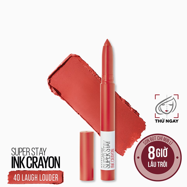 Son Bút Chì Maybelline New York Super Stay Ink Crayon Lipstick Màu 40 1.2g 