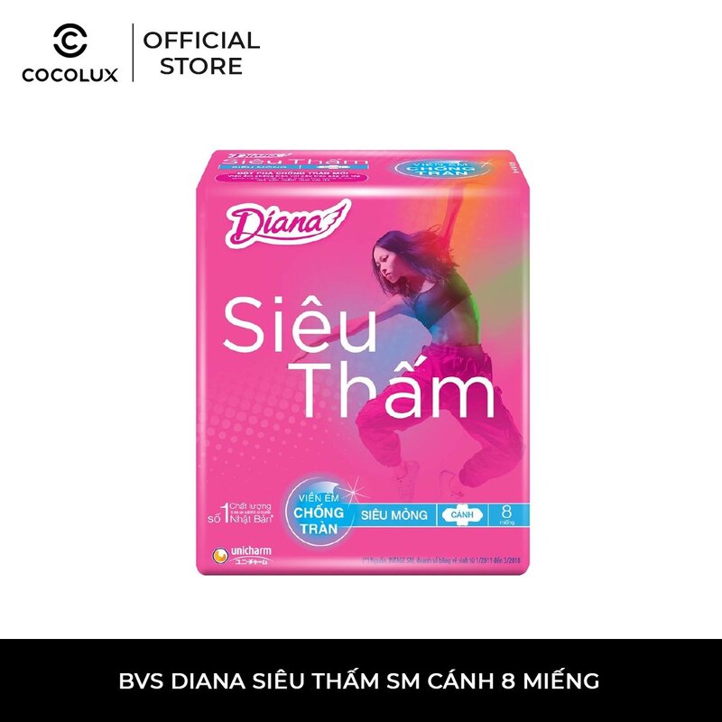 Băng Vệ Sinh Diana Siêu Thấm Cánh 8 PCS