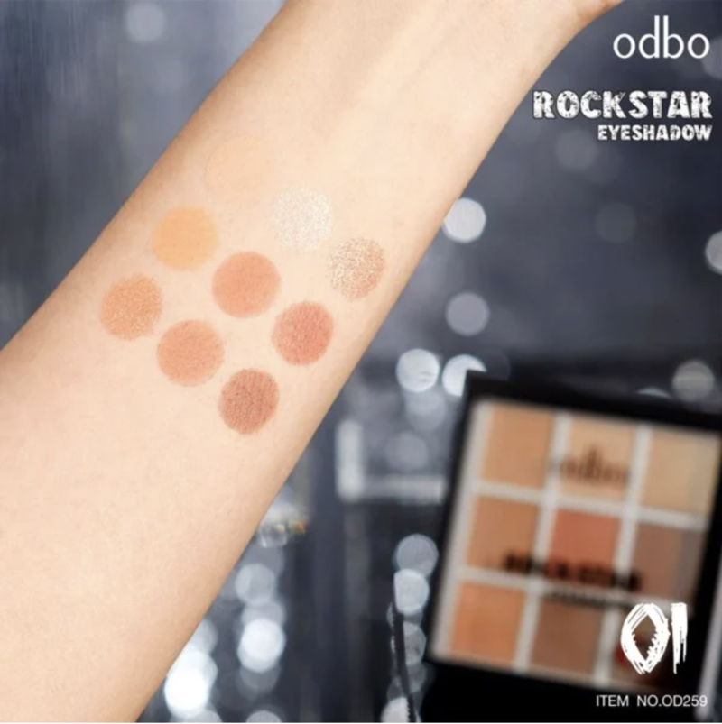 Phấn Mắt Odbo Rockstar Eyeshadow 01 9 Ô 18g 