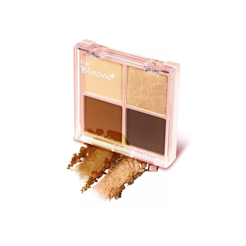 Phấn Mắt Silkygirl Full Bloom Shadow Quad 4 Ô Có Nhũ 01 Dazzling Lily