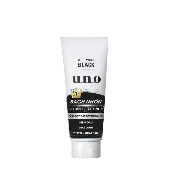 Sữa Rửa Mặt Shiseido Uno Whip Wash Black Cho Da Dầu 130g