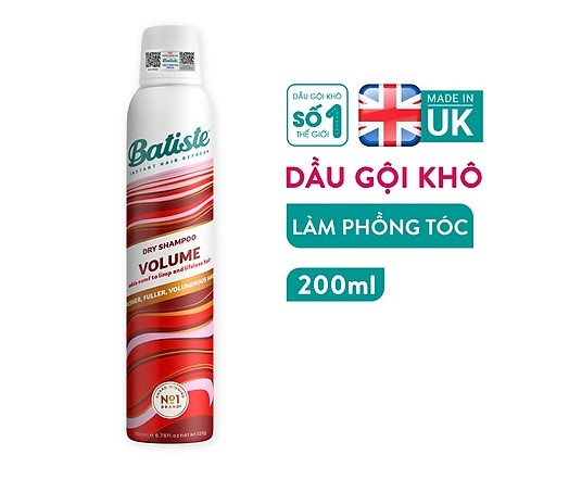 Dầu Gội Khô Batiste Dry Shampoo Volume 200ml