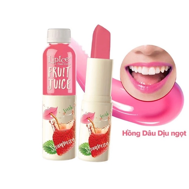 Son Dưỡng Lipice Sheer Color Fruit Juice Hồng Dâu Dịu Ngọt 4g