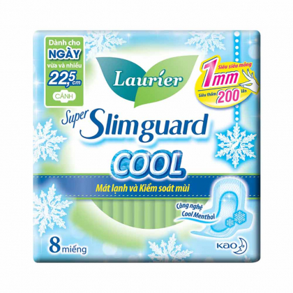 Băng Vệ Sinh Laurier Siêu Mỏng Mát Lạnh 1mm 22.5cm - 8 PCS