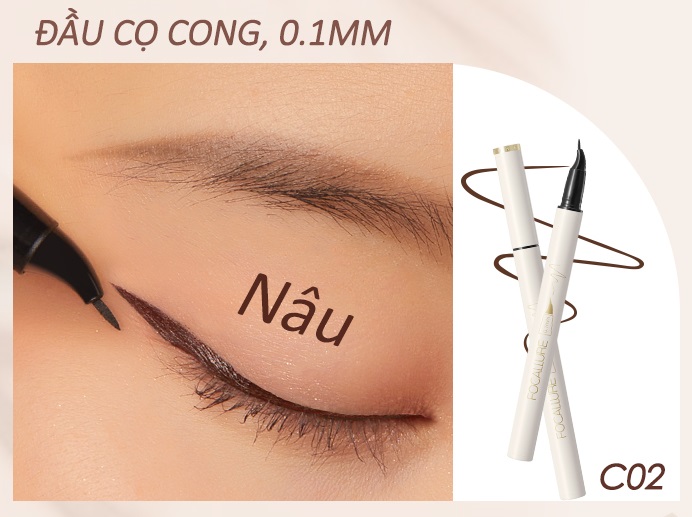 Bút Kẻ Mắt Focallure Lasting Waterproof Liquid Eyeliner FA200 C02 Lâu Trôi Chống Thấm Nước