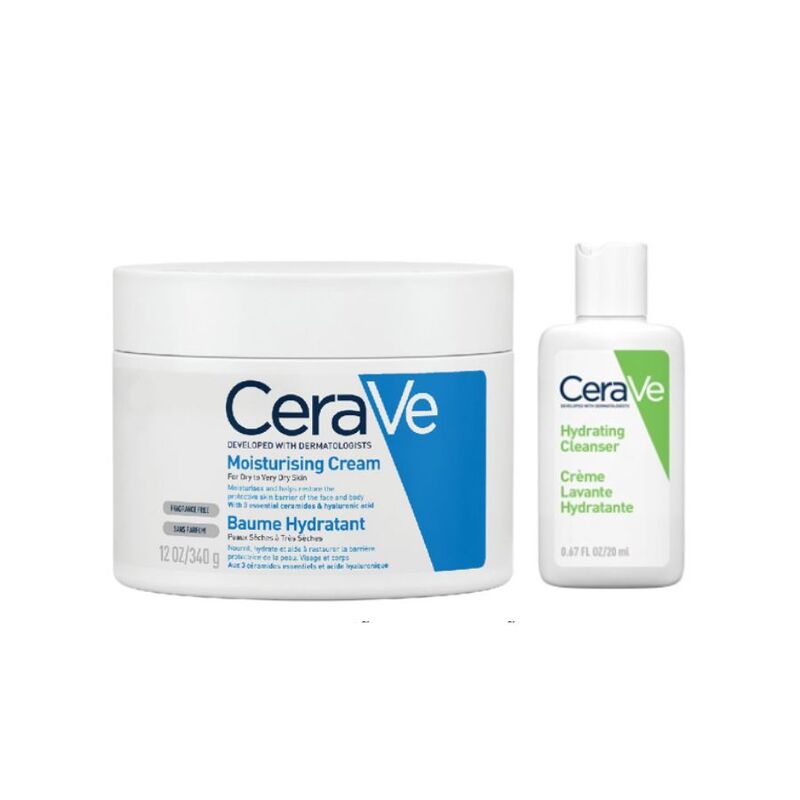 Kem Dưỡng Cerave Dưỡng Ẩm Cho Da Khô Ráp 340g Tặng Kèm Sữa Rửa Mặt 20ml