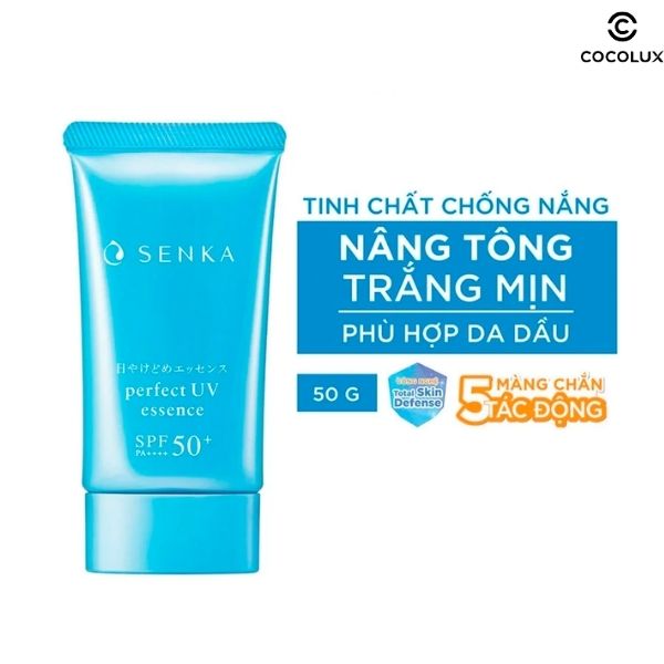 Tinh Chất Chống Nắng Senka Perfect UV Essence Nâng Tông Sáng Mượt Da Dầu 50g
