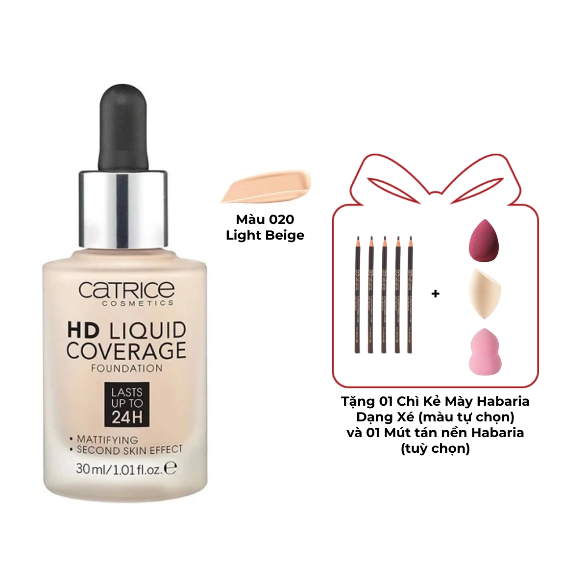 Kem Nền Catrice HD Liquid Coverage Foundation 10 30ml