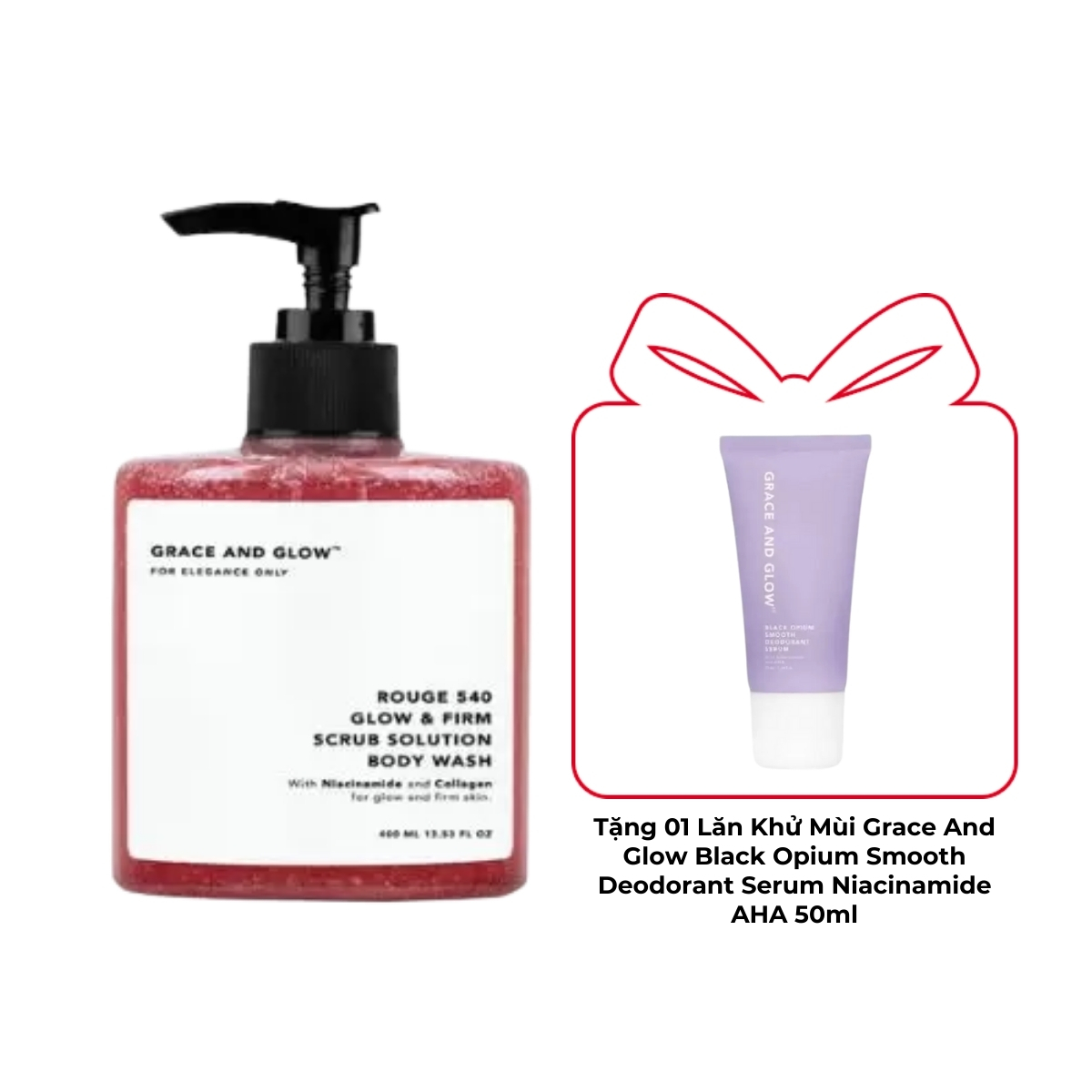 Sữa Tắm Grace And Glow Rouge 540 Tẩy Da Chết 400ml