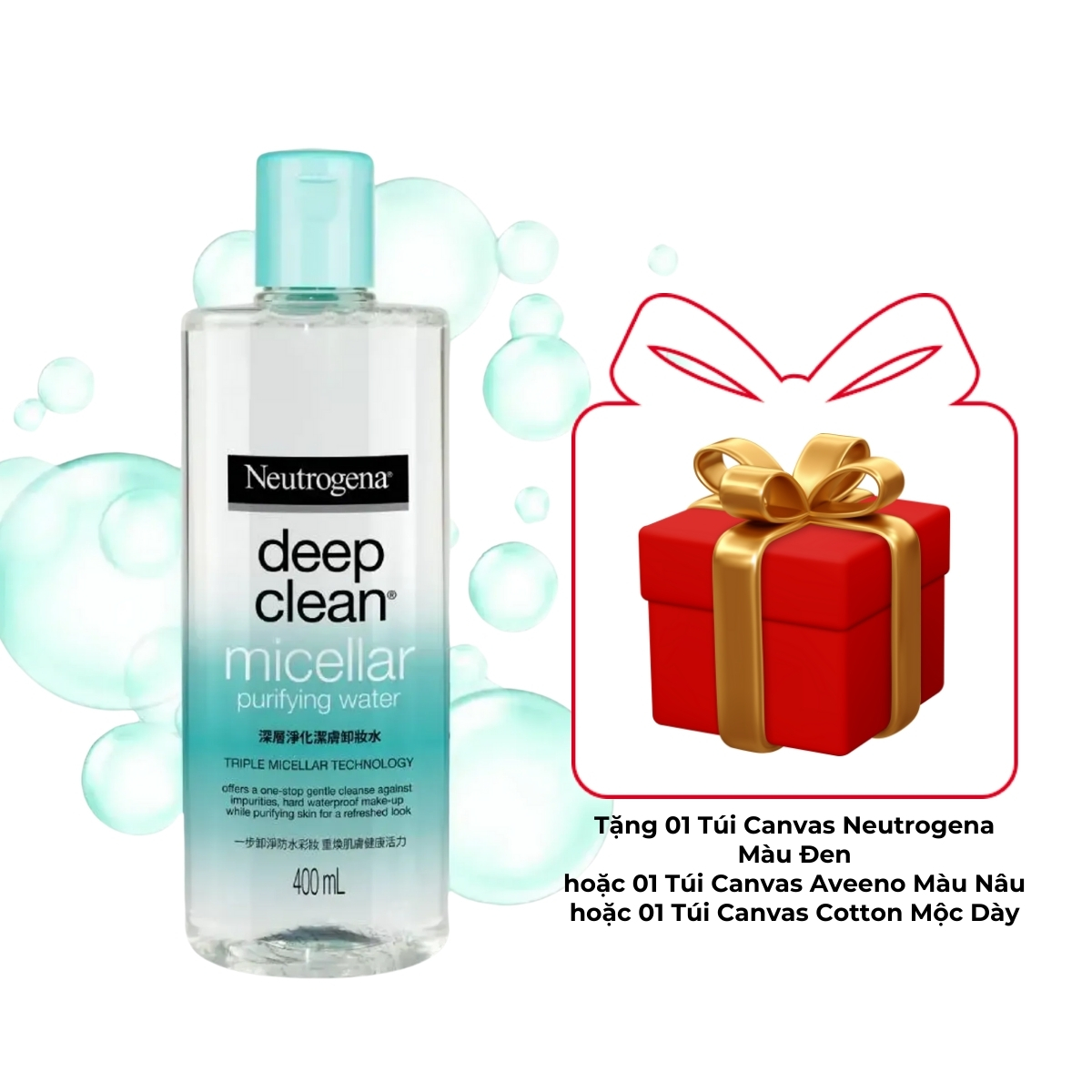 Nước Tẩy Trang Neutrogena Deep Clean Thanh Lọc & Làm Sạch Sâu 400ml