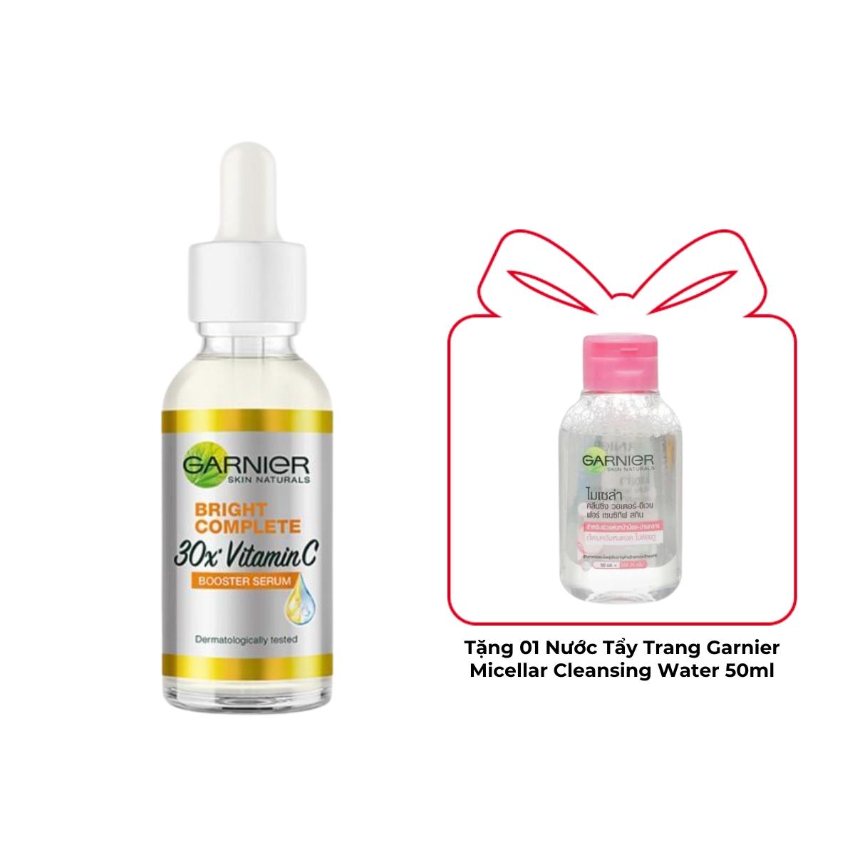 Tinh Chất Garnier Bright Complete 30x Vitamin C Booster Serum Dưỡng Sáng Da Mờ Thâm 30ml