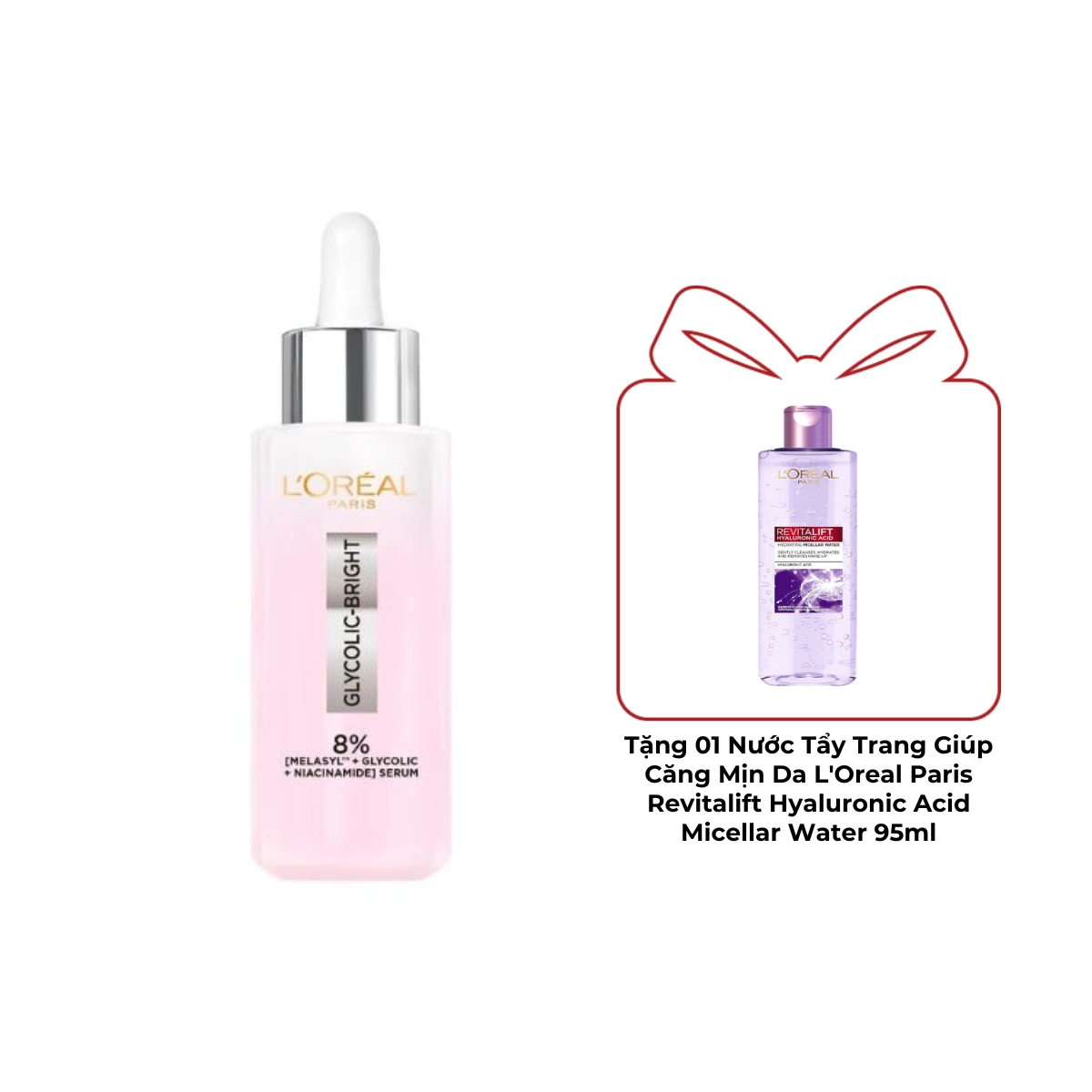 Serum L'Oréal Paris Glycolic Melasyl 8% [Melasyl+Glycolic+Niacinamide] Dưỡng Sáng Và Mờ Thâm Nám 30ml