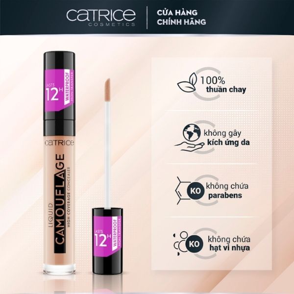 Che Khuyết Điểm Catrice Liquid Camouflage có bảng thành phần an toàn lành tính