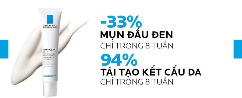 Công dụng kem dưỡng La Roche-Posay  Effaclar K+ giảm mụn đầu đen và bóng nhờn