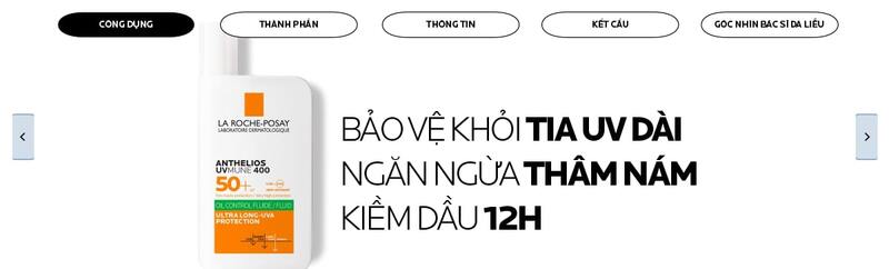 Công dụng sữa chống nắng La Roche-Posay cho da dầu mụn Anthelios UVMUNE400 Fluid