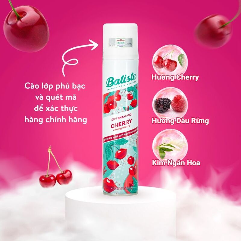 Mô tả Dầu gội khô Batiste Cherry 200ml
