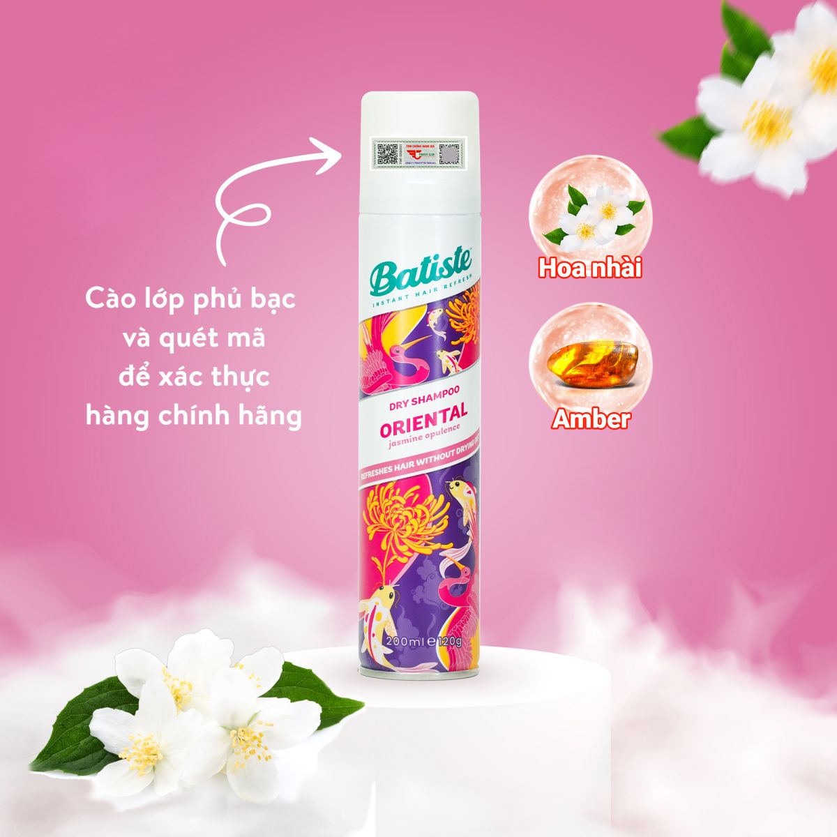 Mô tả Dầu Gội Khô Batiste Hương Hoa Á Đông 200ml