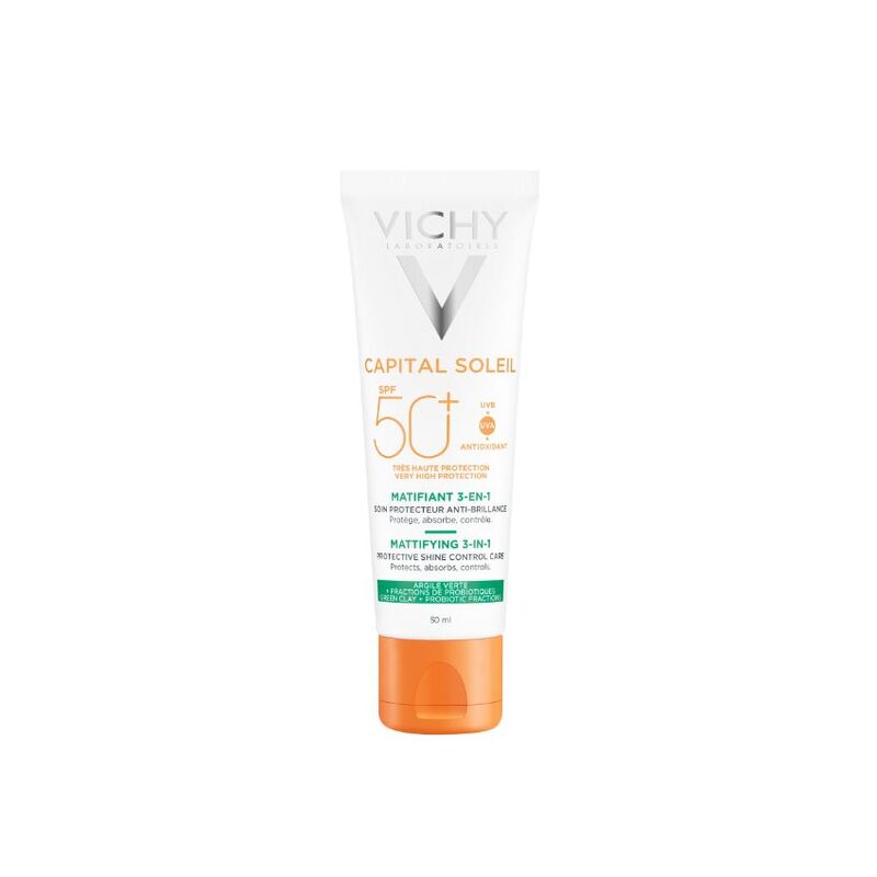 Kem Chống Nắng Vichy Capital Soleil Mattifying 3in1 SPF 50+ Dành Cho Da Dầu Mụn 50ml