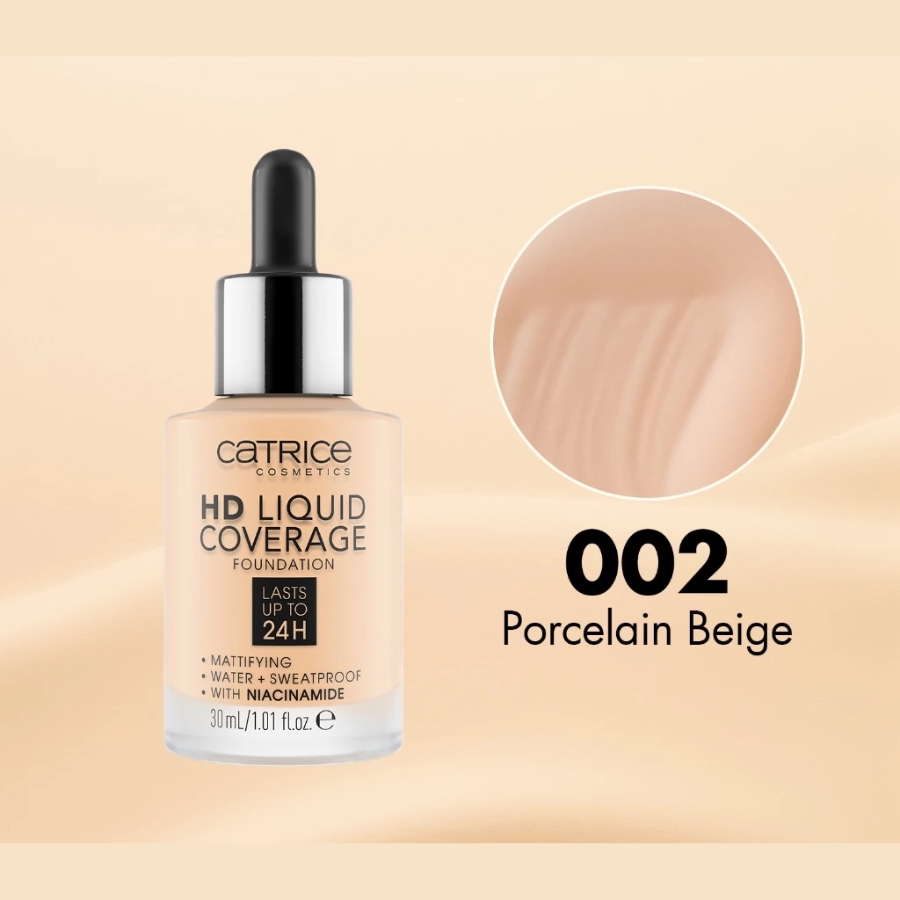 Kem Nền Catrice HD Liquid Coverage Foundation 30ml - Màu: 002