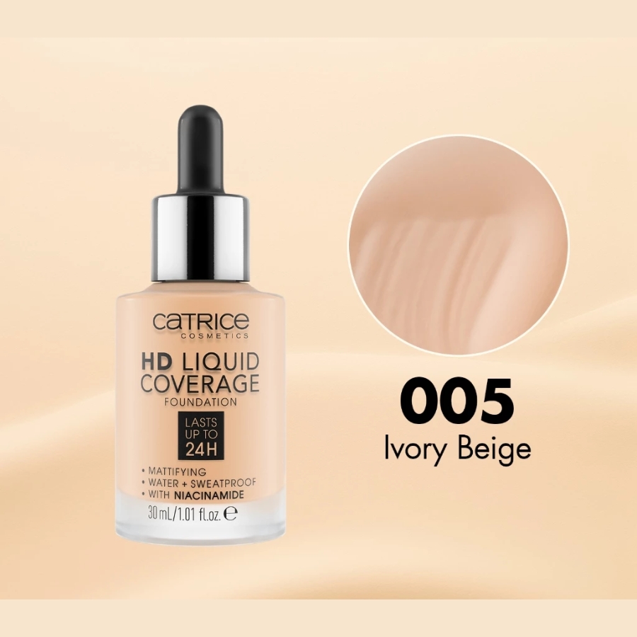 Kem Nền Catrice HD Liquid Coverage Foundation 30ml - Màu: 005
