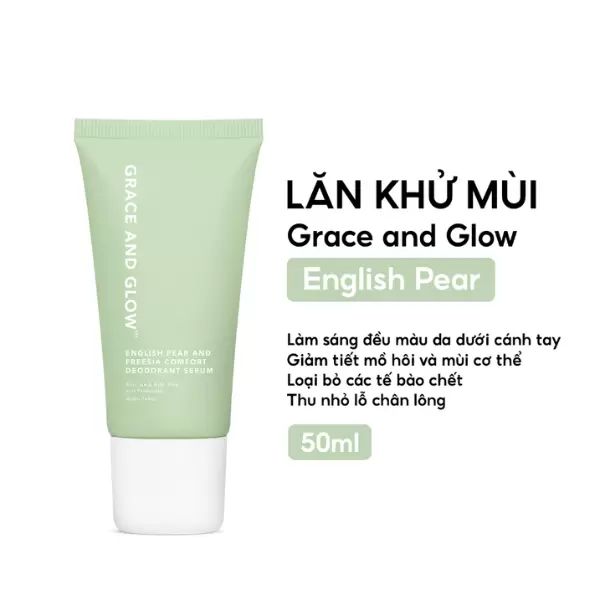 Lăn Khử Mùi Grace And Glow Làm Sáng Da English Pear Freesia AHA BHA Probiotic 50ml