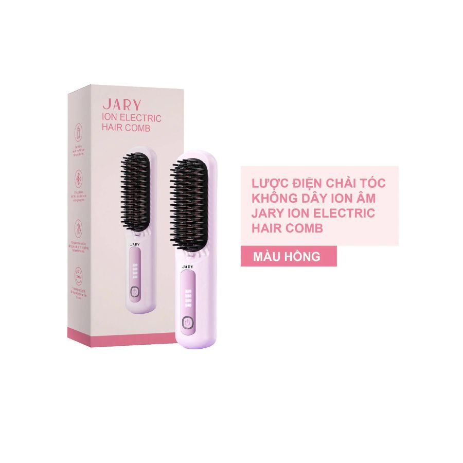 Lược Điện Jary Ion Electric Hair Comb Không Dây - Màu Hồng