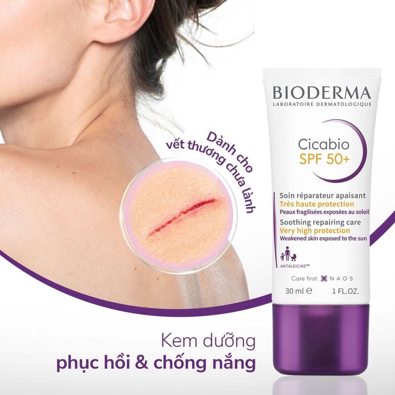 Mô tả kem dưỡng Bioderma Cicabio SPF50+ Soothing Repairing