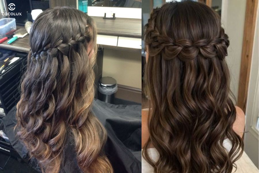 Tóc tết thác nước là điểm nhấn lãng mạn cho những nàng yêu vẻ đẹp nhẹ nhàng, bay bổng