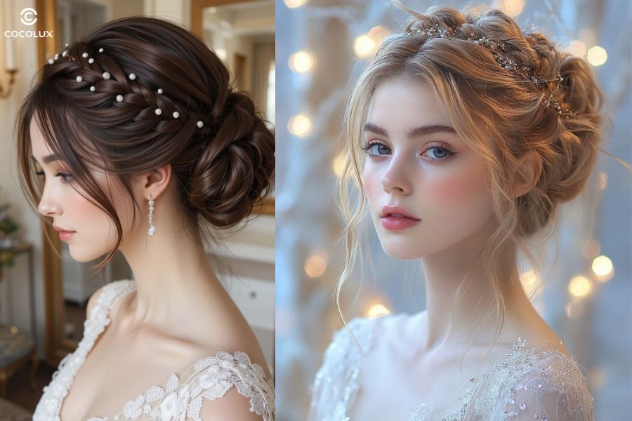 Tóc tết vương miện mang vẻ đẹp sang trọng, cổ điển và đầy cuốn hút